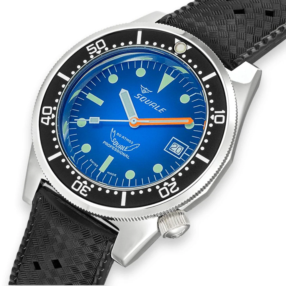 Squale Uomo 1521PROFD.HT 1521 Blue Ray Rubber Auto - Image 2