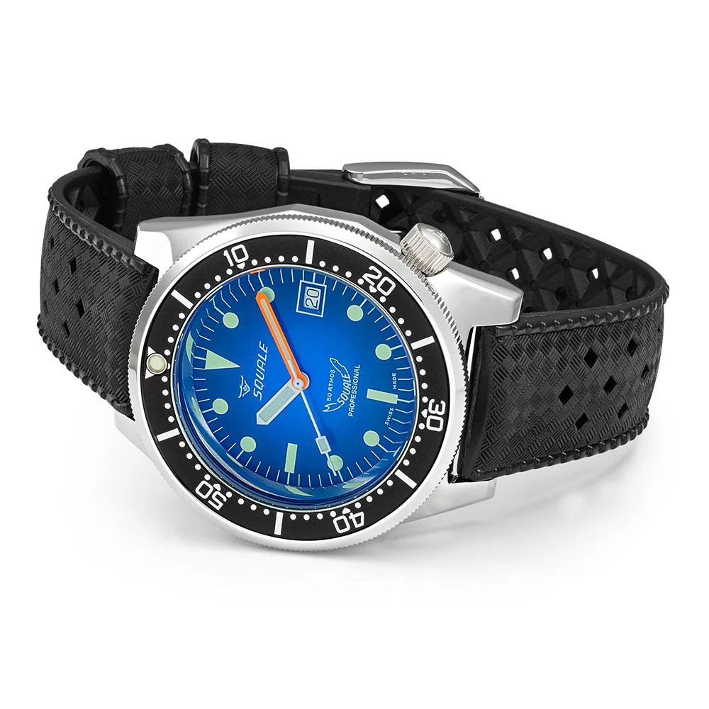 Squale Uomo 1521PROFD.HT 1521 Blue Ray Rubber Auto - Image 3